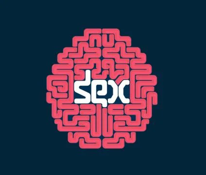 Human brain with conceptual text Stock Illustration