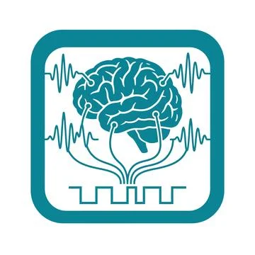 Human brain connected to digital signal for brainwave monitoring and analys.. Stock Illustration
