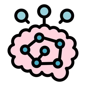 Human brain creating new neural connections with artificial intelligence Stock Illustration