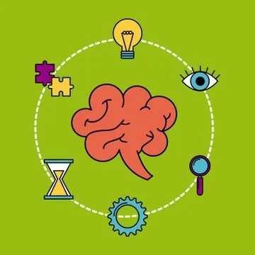 Human brain creativity ideas business think Stockillustratie