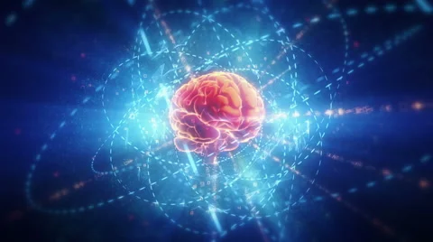 Human brain in cyberspace. Stock Footage 61107982