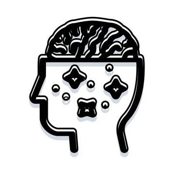 Human brain developing new ideas and mental health Stock Illustration