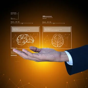 Human brain development concept Illustrazione stock