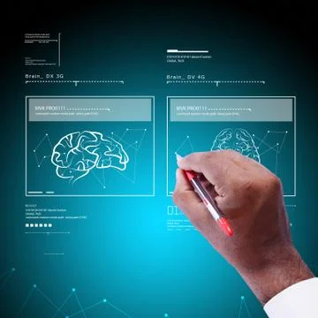 Human brain development concept Stock Illustration