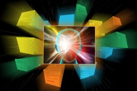 Human brain development concept Stock Illustration