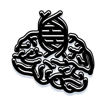 Human brain dna helix connection symbolizing genetics and intelligence 스톡 일러스트