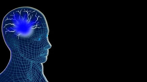 Human brain electrical activity loop, blue 스톡 동영상 39616570