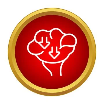Human brain experiencing pressure and stress icon Stock Illustration