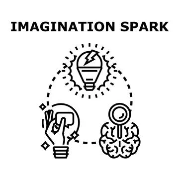 Human brain exploring new ideas sparking creativity Stock Illustration