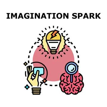 Human brain exploring new ideas sparking creativity Stock Illustration