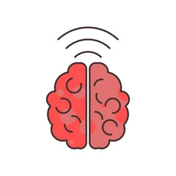 Human brain flat icon Stock Illustration