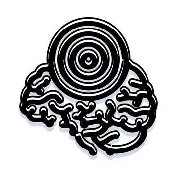 Human brain focusing mind on a target Illustrazione stock