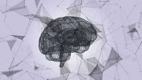 The human brain in the form of particles and plexus. Abstract geometric Stock Footage 76688850
