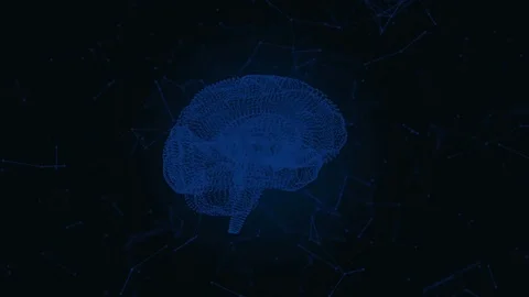 The human brain in the form of particles and plexus. Abstract geometric Stock Footage 76790360