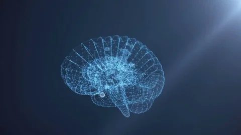 The human brain is formed by spinning multimedia icons. Stock Footage 79823964