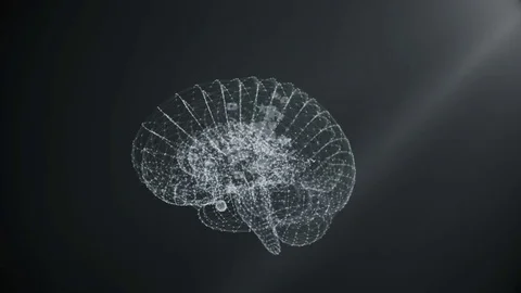 The human brain is formed by spinning multimedia icons. Stock Footage 79894312