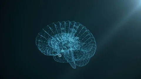The human brain is formed by spinning multimedia icons. Stock Footage 79897315