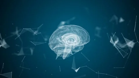 The human brain is formed by spinning particles. Stock Footage 76882889