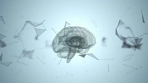 The human brain is formed by spinning particles. Stock Footage 76883469