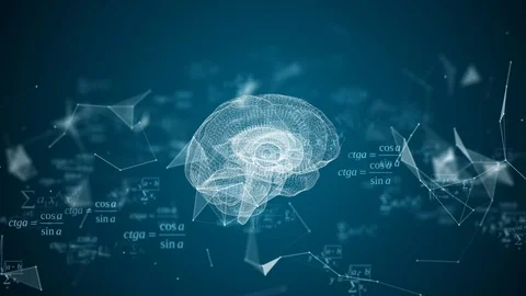 The human brain is formed by spinning particles. Stock Footage 76885537