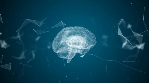 The human brain is formed by spinning particles. Stock Footage 76931358