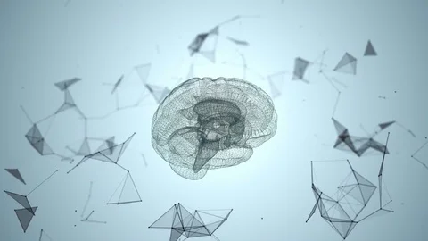 The human brain is formed by spinning particles. Stock Footage 76933210