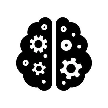 Human brain with gear showcase technology and industry Stock Illustration