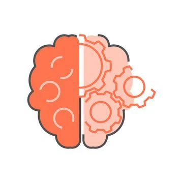 Human brain with gears Stock Illustration