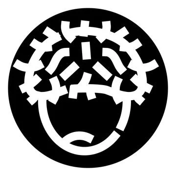 Human brain gears thinking process mental health Ilustración de archivo