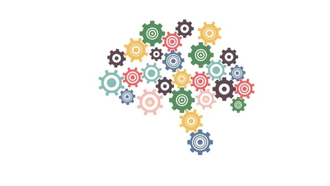 Human brain of gears on white background Stock-Footage 119160034