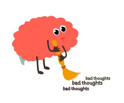 The human brain gets rid of everything unnecessary. Vector Illustrazione stock