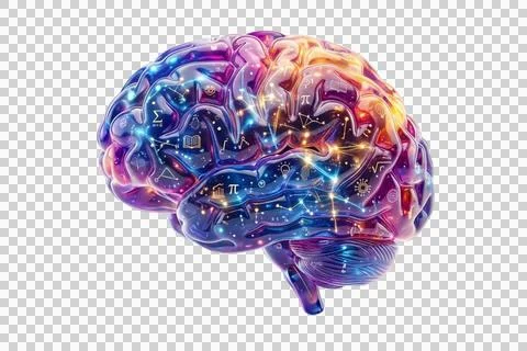 Human brain with glowing connections, symbolizing intelligence, ideas and l.. Stock Illustration