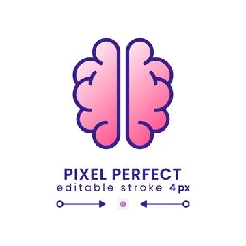 Human brain gradient fill desktop icon Stock Illustration
