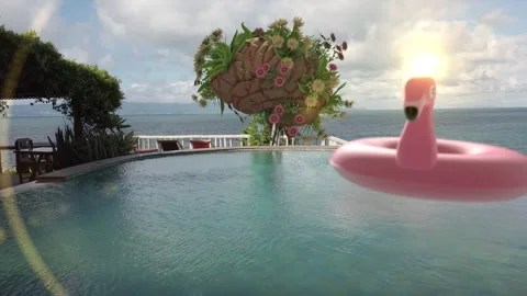 Human Brain Growing Flowers in a Pool Stock Footage 283818874