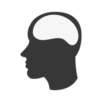 Human brain in head icon Stock Illustration