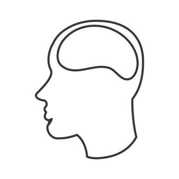 Human brain in head icon Stock Illustration