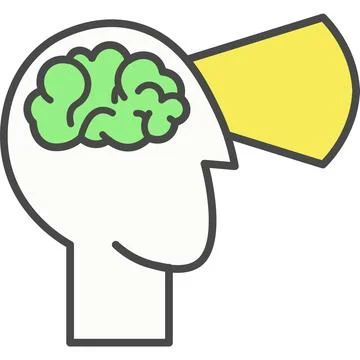 Human brain head silhouette vector icon Stock Illustration