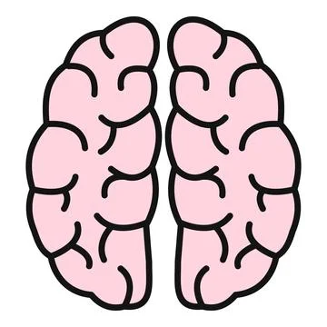 Human brain hemispheres icon representing intelligence and thought Stockillustratie