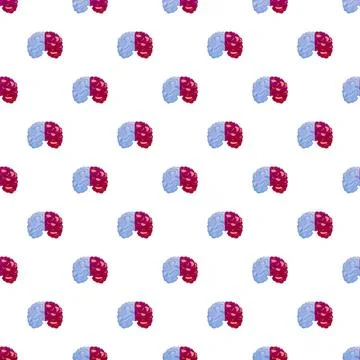 Human brain hemispheres seamless pattern background Stock Illustration