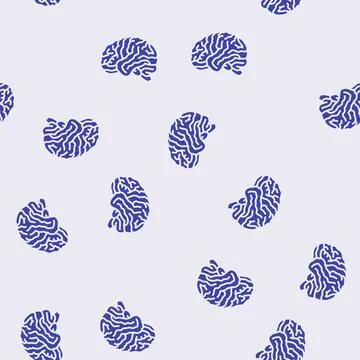 Human brain human glyph seamless pattern Stock Illustration