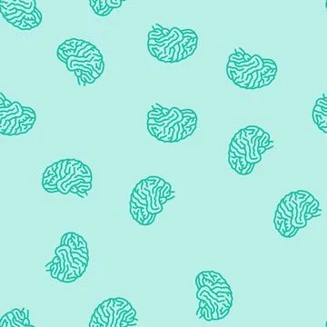 Human brain human line seamless pattern イラスト素材