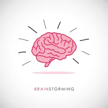 Human brain icon brainstorming concept Stock Illustration