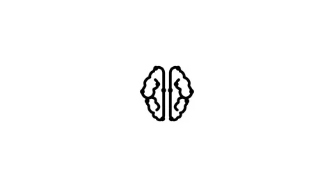 Human brain icon with dots moving animation isolated on white background Video stock 337056270