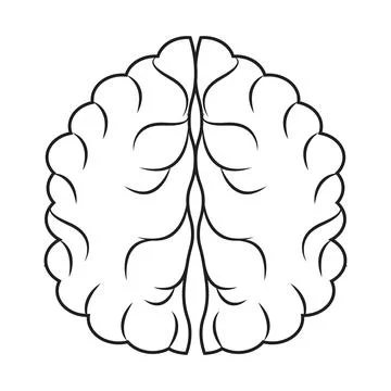 Human brain icon with editable stroke Stock Illustration