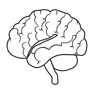 Human brain icon with editable stroke Stock Illustration