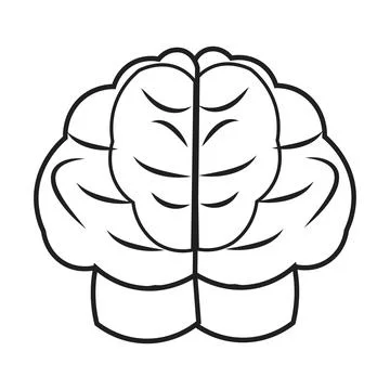 Human brain icon with editable stroke Stock Illustration