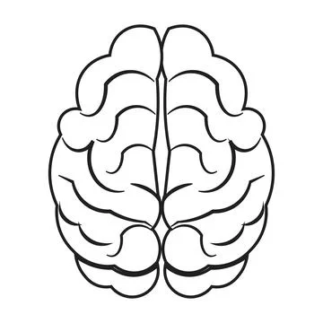 Human brain icon with editable stroke Stock Illustration