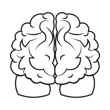 Human brain icon with editable stroke Stock Illustration