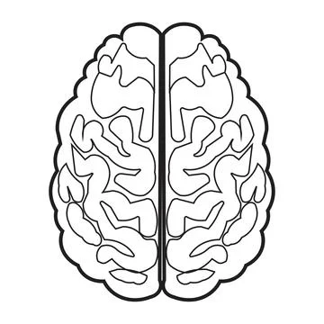 Human brain icon with editable stroke Stock Illustration