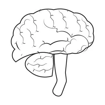 Human brain icon with editable stroke Stock Illustration